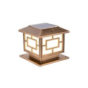 GRA51470 Classic Rectangular Landscape Lamp Single-Bulb Acrylic Pier Mount Light for Courtyard