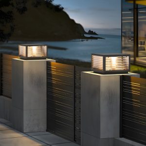 GRA51471 Modern Simple Metal Outdoor Light Square Shape Waterproof Pillar Lamp for Outdoor