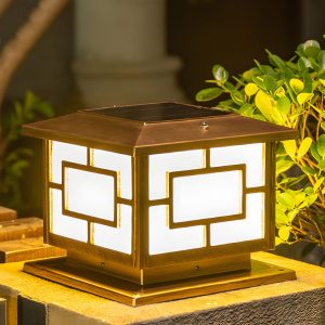 GRA51479 Modern Simple Outdoor Light Square Shape Solar Energy Pillar Lamp for Outdoor