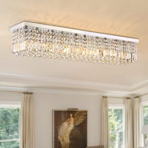 GRA51456 Chandelier 10 Lights Rectangular Rectangle